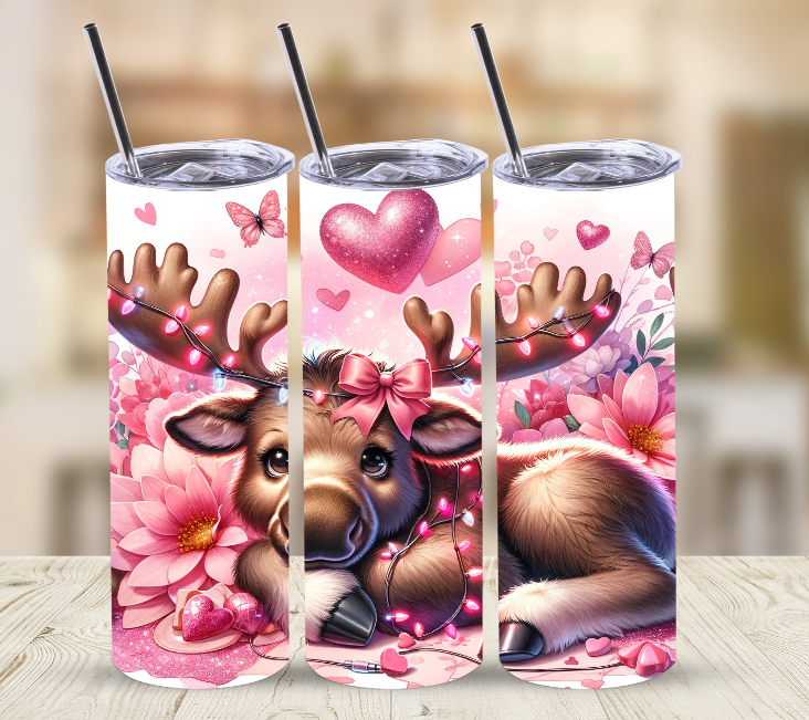 Valentine Moose | Skinny Tumbler