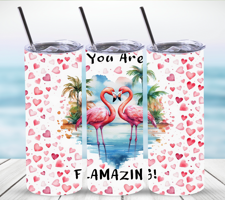 Flamazing Flamingos | Skinny Tumbler