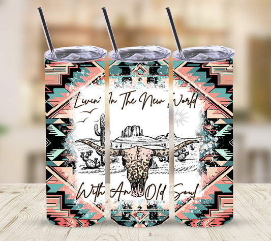Western Cowgirl Print | Skinny Tumbler