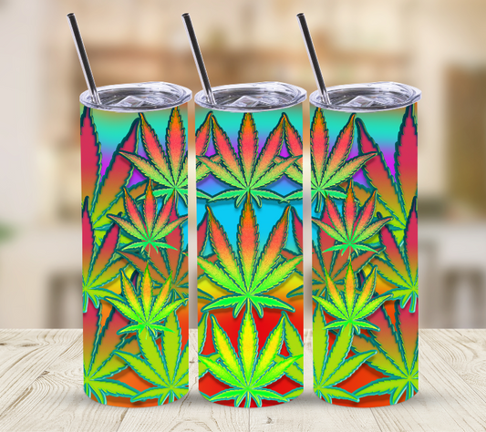 Pot Leaf Pattern | Skinny Tumbler