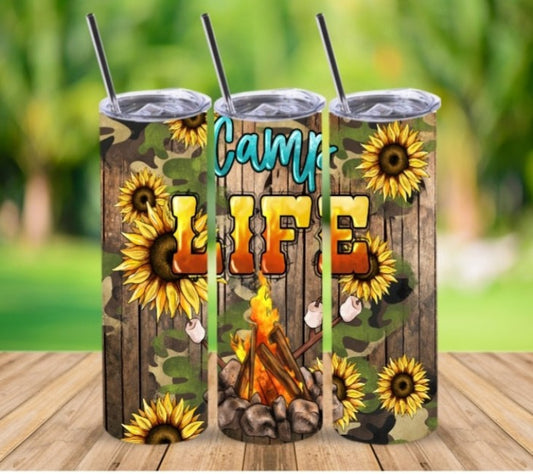 Sunflower Camp Life | Skinny Tumbler