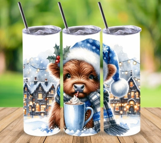 Winter Cow | Skinny Tumbler