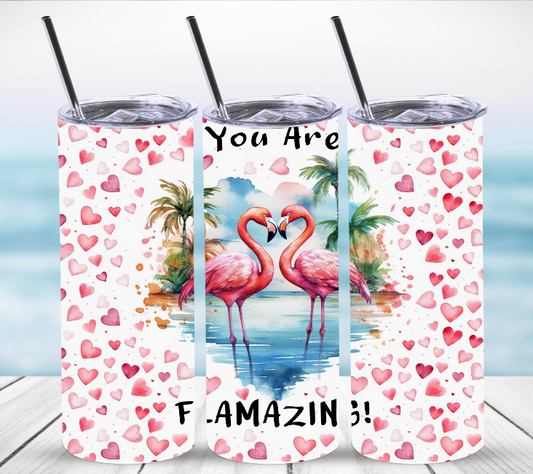 Flamazing Flamingos | Skinny Tumbler