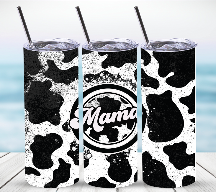 Cow Print Mama | Skinny Tumbler