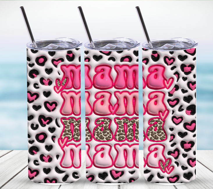 Mama with Hearts | Skinny Tumbler