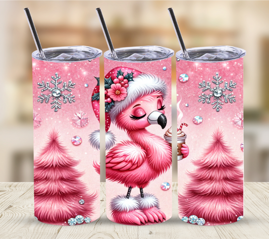 Winter Pink Flamingo | Skinny Tumbler