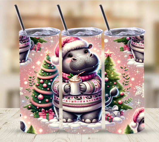 Christmas Hippo | Skinny Tumbler