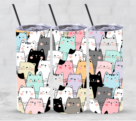 Collage of Cats | Skinny Tumbler