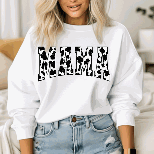 Cowhide Print "Mama" | Graphic Sweatshirt